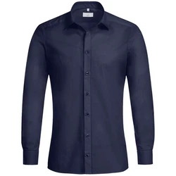 GREIFF Langarmhemd Corporate Hemd BASIC Herren Slim Fit OEKO TEX Marine