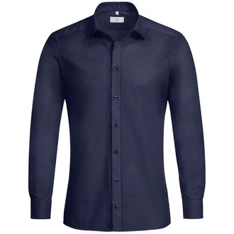 GREIFF Langarmhemd Corporate Hemd BASIC Herren Slim Fit OEKO TEX Marine