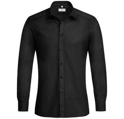 GREIFF Langarmhemd Corporate Hemd BASIC Herren Slim Fit OEKO TEX Schwarz (39/40)