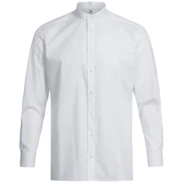 Langarmhemd Corporate Hemd BASIC Herren Stehkragen OEKO TEX Wei 45/46