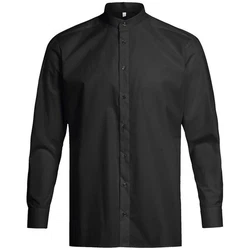 GREIFF Langarmhemd Corporate Hemd BASIC Herren Stehkragen OEKO TEX Schwarz (43/44)