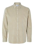 SELECTED HOMME Langarmhemd SLHREGOWEN Khaki/Beige/Braun