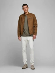 JACK & JONES Herren JJEROCKY JACKET NOOS Kunstlederjacke (1-St) Cognac