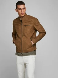 JACK & JONES Herren JJEROCKY JACKET NOOS Kunstlederjacke (1-St) Cognac