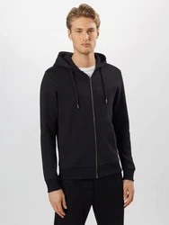 Jack and Jones Herren Kapuzenpullover Zip Sweatjacke Schwarz