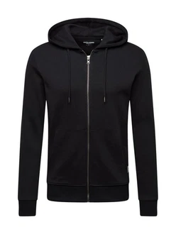 Jack and Jones Herren Kapuzenpullover Zip Sweatjacke Schwarz Jack and Jones Herren Kapuzenpullover Zip Sweatjacke Schwarz