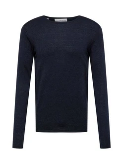 SELECTED HOMME Strickpullover SLHROME Dunkelblau/Hellblau/Blau