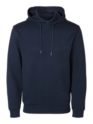 SELECTED HOMME Sweatshirt Hoodie SLHEMANUEL SOFT HOOD SWEAT Dunkelblau/Blau