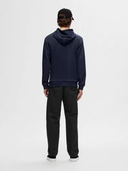 SELECTED HOMME Sweatshirt Hoodie SLHEMANUEL SOFT HOOD SWEAT Dunkelblau/Blau