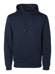 SELECTED HOMME Sweatshirt Hoodie SLHEMANUEL SOFT HOOD SWEAT Dunkelblau/Blau