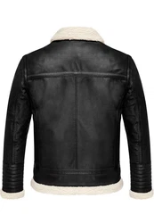 Amaci&Sons Lederjacke OATMAN Schwarz/Creme