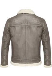 Amaci&Sons Lederjacke OATMAN Schwarz/Creme