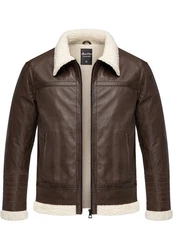 Amaci&Sons Lederjacke OATMAN Dunkelbraun/Braun/Beige