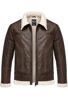 Amaci&Sons Lederjacke OATMAN Dunkelbraun/Braun/Beige