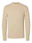 SELECTED HOMME Strickpullover SLHRYAN ecru