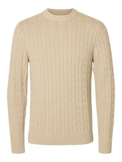 SELECTED HOMME Strickpullover SLHRYAN ecru