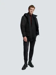 NO EXCESS Jacke Hooded Short Fit Schwarz/Grau