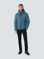 NO EXCESS Jacke Hooded Short Fit Hellblau/Blau/Grau
