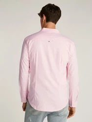 Tommy Jeans Hemd TJM Slim Stretch Oxford Shirt mit Flaglabel auf der Brust Rosa
