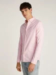 Tommy Jeans Hemd TJM Slim Stretch Oxford Shirt mit Flaglabel auf der Brust Rosa