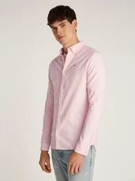 Langarmhemd TJM Slim Stretch Oxford Shirt mit Flaglabel auf der Brust