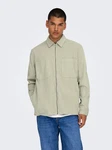 ONLY & SONS Langarmhemd Cordjacke Khaki/Dunkelgrün