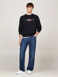 Tommy Hilfiger Sweatshirt HILFIGER FLAG EMBRO SWEATSHIRT mehrfarbig/blau