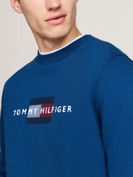 Tommy Hilfiger Sweatshirt HILFIGER FLAG EMBRO SWEATSHIRT blau