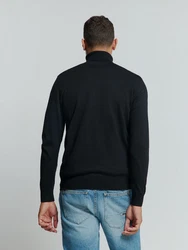 NO EXCESS Rollkragenpullover mit Logo-Badge 
