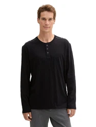 TOM TAILOR Henleyshirt mit Henley Ausschnitt Dunkelgrau/Grau/Hellgrau/Grün