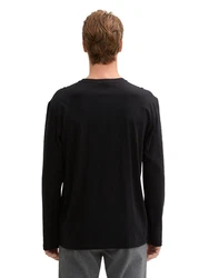 TOM TAILOR Henleyshirt mit Henley Ausschnitt Dunkelgrau/Grau/Hellgrau/Grün