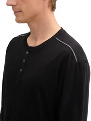 TOM TAILOR Henleyshirt mit Henley Ausschnitt Dunkelgrau/Grau/Hellgrau/Grün
