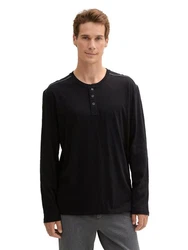 TOM TAILOR Henleyshirt mit Henley Ausschnitt Dunkelgrau/Grau/Hellgrau/Grün