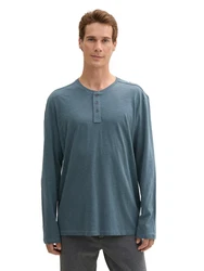 TOM TAILOR Henleyshirt mit Henley Ausschnitt Grau/Hellgrau