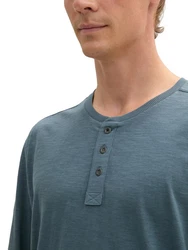 TOM TAILOR Henleyshirt mit Henley Ausschnitt Grau/Hellgrau