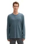 TOM TAILOR Henleyshirt mit Henley Ausschnitt Grau/Hellgrau