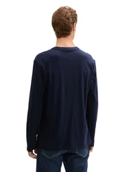 TOM TAILOR Henleyshirt mit Henley Ausschnitt Dunkelblau/Blau/Lila