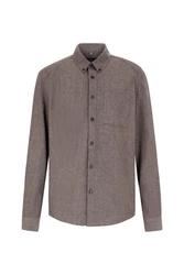 Drykorn Langarmhemd Oxford Liet_2 Regular Fit Grau/Braun