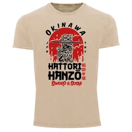 Print-Shirt Herren Vintage Shirt Hattori Hanzo Sword and Sushi Okinawa Japan mit Print