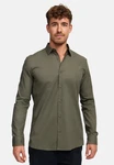 Indicode Langarmhemd INKamby Khaki/Dunkelgrün