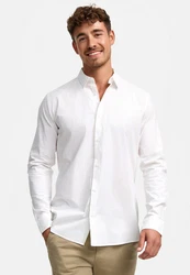 Indicode Langarmhemd INKamby Weiß/Creme/Grau/Khaki