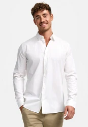 Indicode Langarmhemd INKamby Weiß/Creme/Grau/Khaki