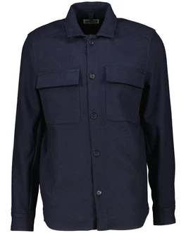 Drykorn Langarmhemd Overshirt SELTON Dunkelblau