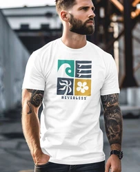 Neverless Herren T-Shirt Surfing Icons Rosa/Dunkelgrau/Dunkelgrün