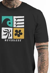 Neverless Herren T-Shirt Surfing Icons Rosa