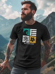 Neverless Herren T-Shirt Surfing Icons Rosa