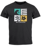 Neverless Herren T-Shirt Surfing Icons Rosa