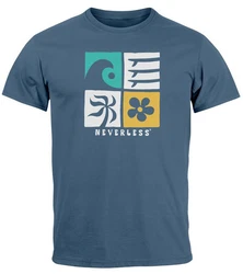Neverless Herren T-Shirt Surfing Icons 