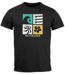 Neverless Herren T-Shirt Surfing Icons Rosa