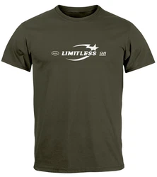 Neverless Print-Shirt Herren T-Shirt Limitless Icon Typographie Schriftzug Dunkelgrün